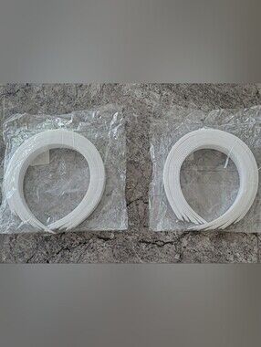 24pk White Plastic Headbands